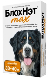 БЛОХНЭТmax капли д/собак (4 мл) от 30-40 кг от блох   (1*5)