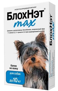 БЛОХНЭТmax капли д/собак и щенков (1 мл) до 10 кг от блох  (1*5)