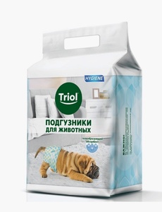 ПОДГУЗНИКИ  д/кошек/собак (ХS) (2-4 кг) (уп.22 шт)  триол