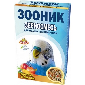 ЗООНИК корм д/попугаев волн (500 г) стандарт/фрукты/овощи (1*14)