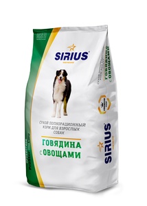 СИРИУС корм д/собак сух (15 кг) всех пород говядина/овощи