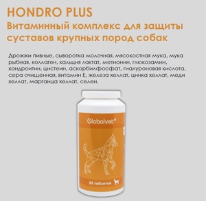ГЛОБАЛ-ВИТ Hondro plus витамины д/собак для суставов (55 таб)