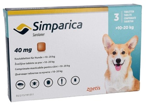 СИМПАРИКА 40 мг (1 таб) д/собак 10-20 кг