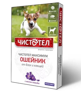ЧИСТОТЕЛ ошейник д/собак МАКСИМУМ (4 мес) фиолетовый