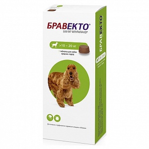 БРАВЕКТО 500 мг (1 таб) д/собак 10-20 кг