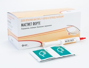 МАСТИЕТ-ФОРТЕ (1 шприц*8 г) д/лактирующих окситетрациклин+неомицин+бацитрацин+преднизолон