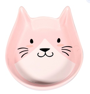 МИСКА керамическая "Мордочка кошки" розовая (0,25л) 32012 валта