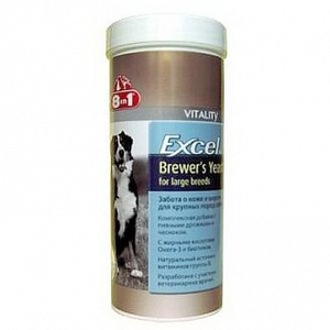 ЭКСЕЛЬ Brewers Yest (8 в 1) витамины д/собак крупных (80 таб) пивные дрожжи/чеснок
