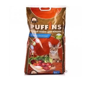 ПУФФИНС корм д/кошек сух (10 кг) печень по-домашнему