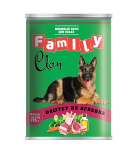 КЛАН Family корм д/собак конс (970 г) паштет/ягненок (1*6)
